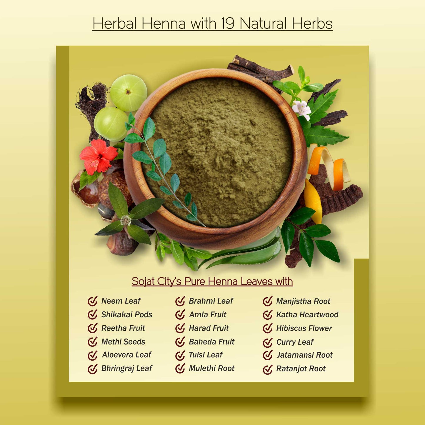 Premium Herbal Henna, Katha and Indigo Leaf Powder for Holistic Hair Wellness – Pack of 3, 100gm Each