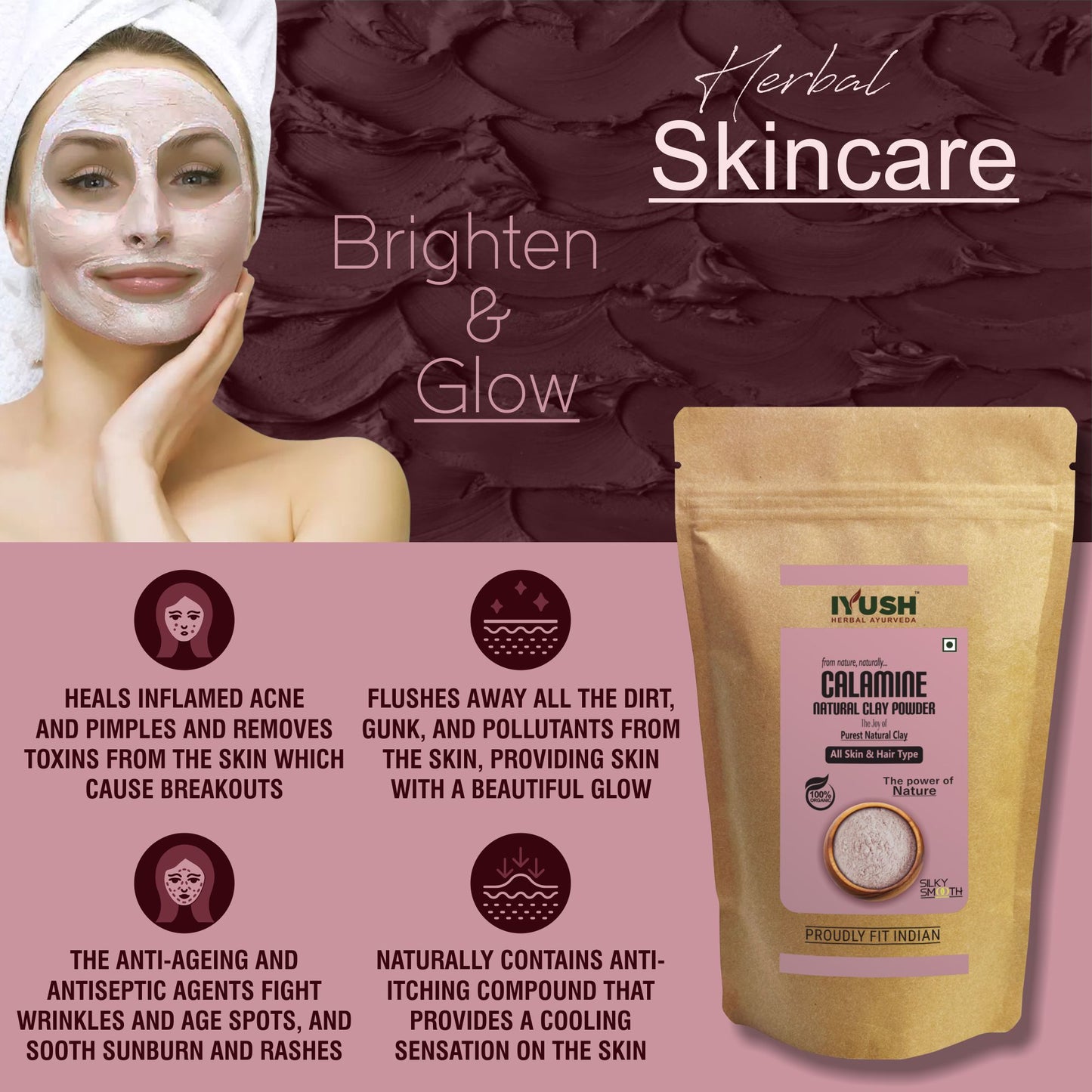 100% Pure Calamine Clay Powder