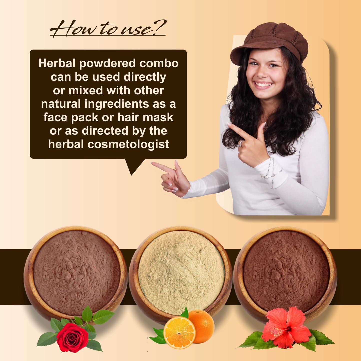 Premium Rose Petal, Orange Peel and Hibiscus Flower Powder for Holistic Skin and Hair Wellness – Pack of 3, 100gm Each
