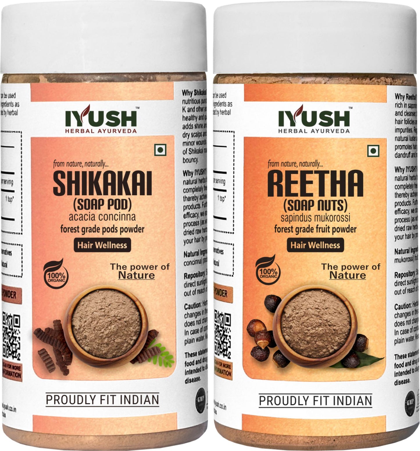 Premium Reetha and Shikakai Powder for Holistic Hair Wellness – Pack of 2, 100gm Each