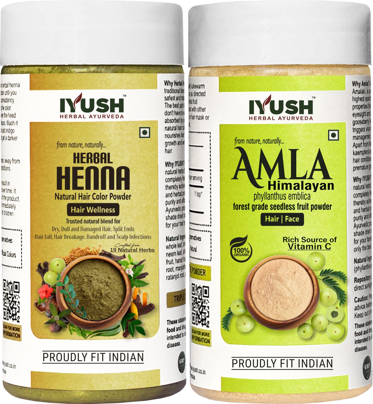 Herbal Henna with Himalayan Amla Fruit Powder for Holistic Hair and Skin Wellness – Pack of 2, 100gm Each