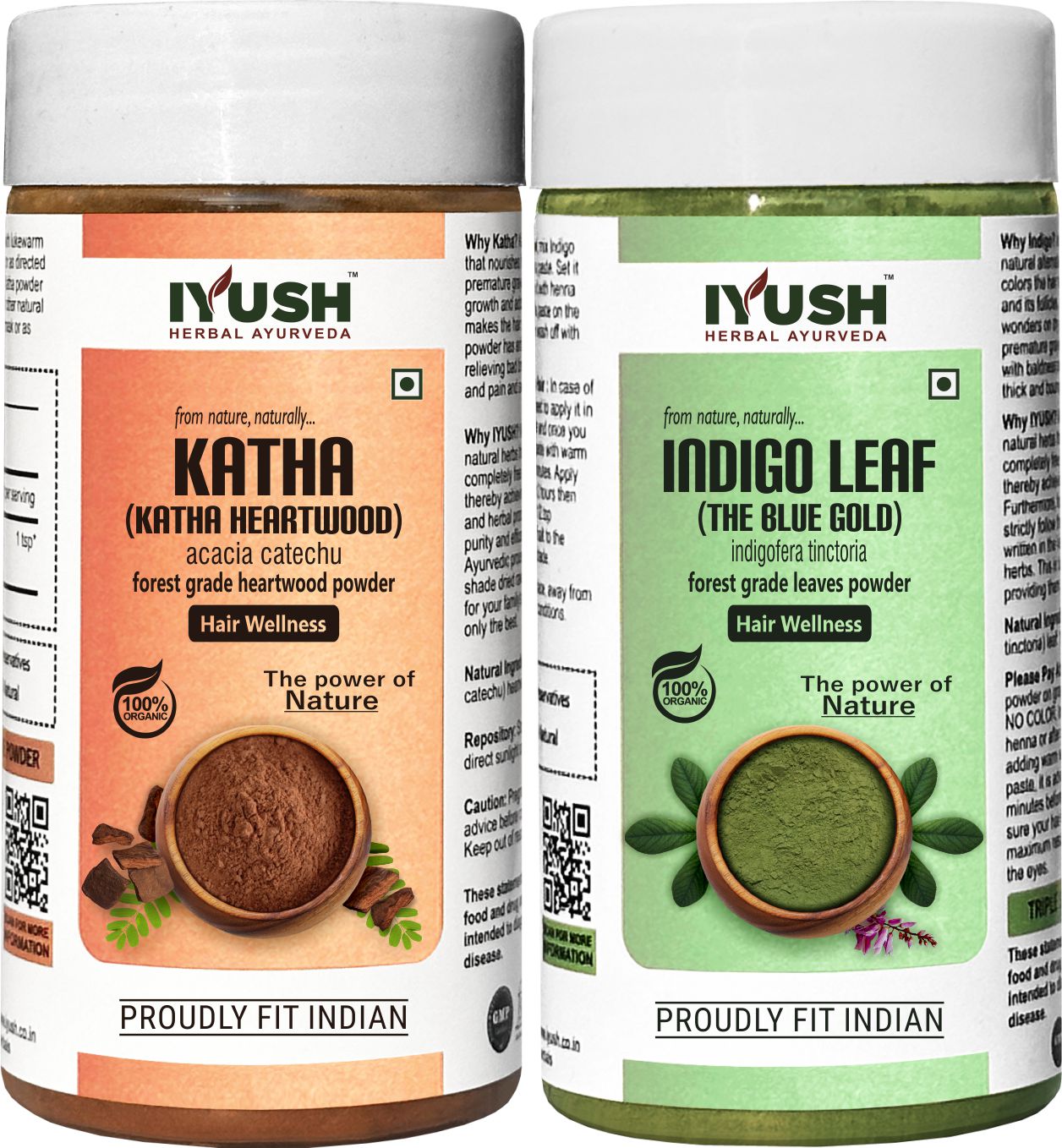 Premium Indigo Leaves with Katha Powder for Holistic Hair Wellness – Pack of 2, 100gm Each