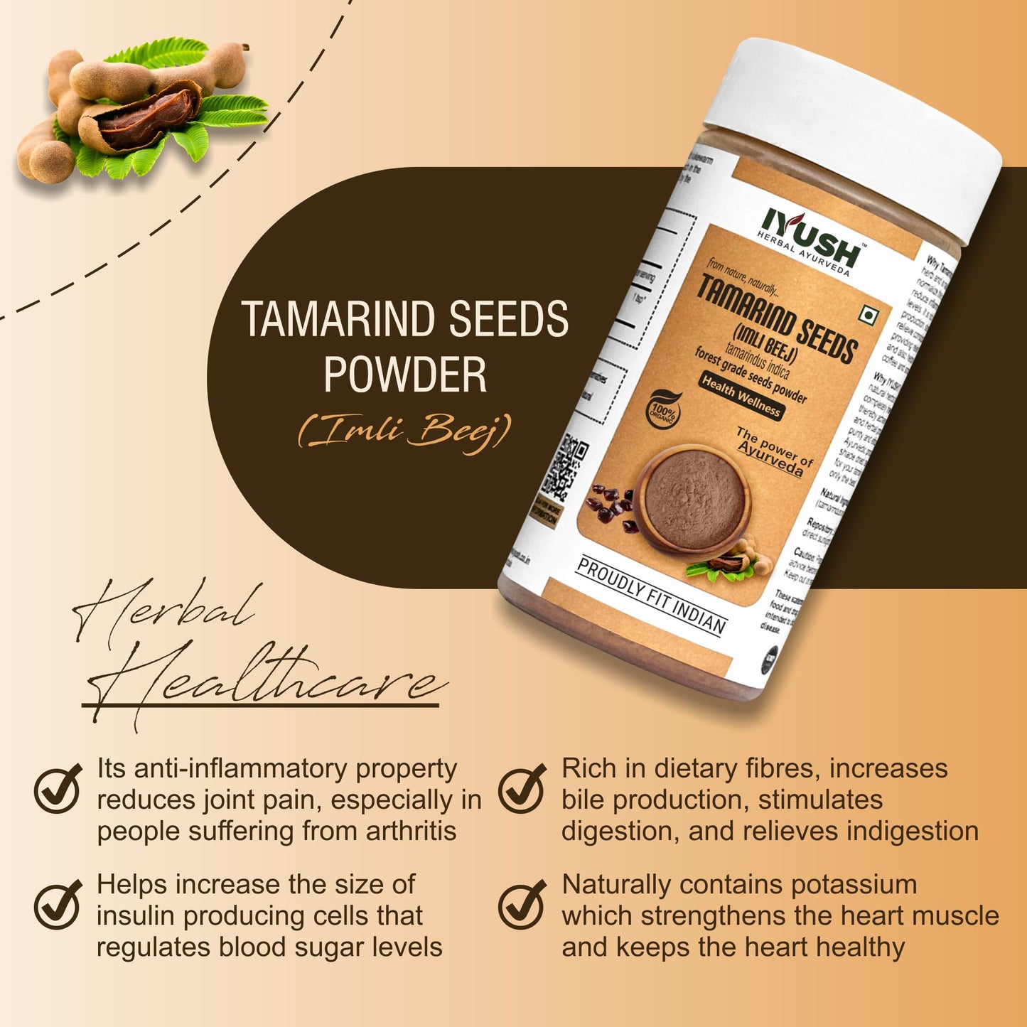 Pure Tamarind Seeds Powder