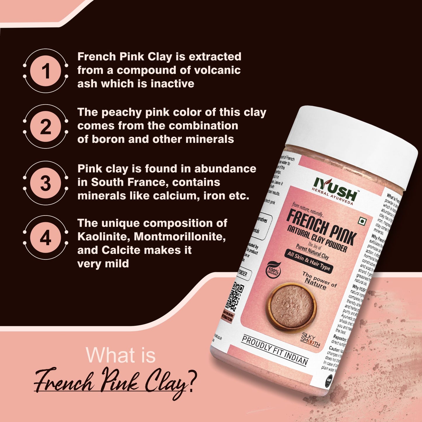 100% Pure French Pink Clay Powder