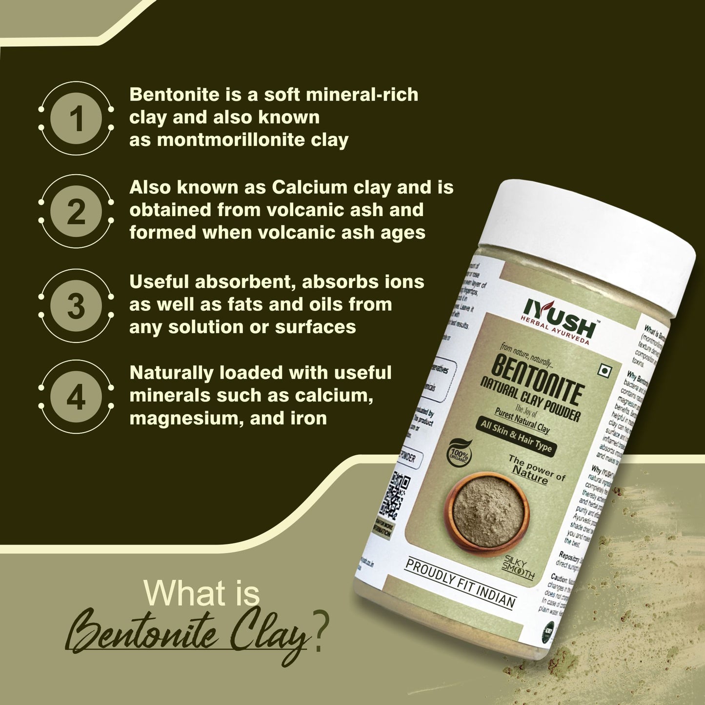 100% Pure Bentonite Clay Powder