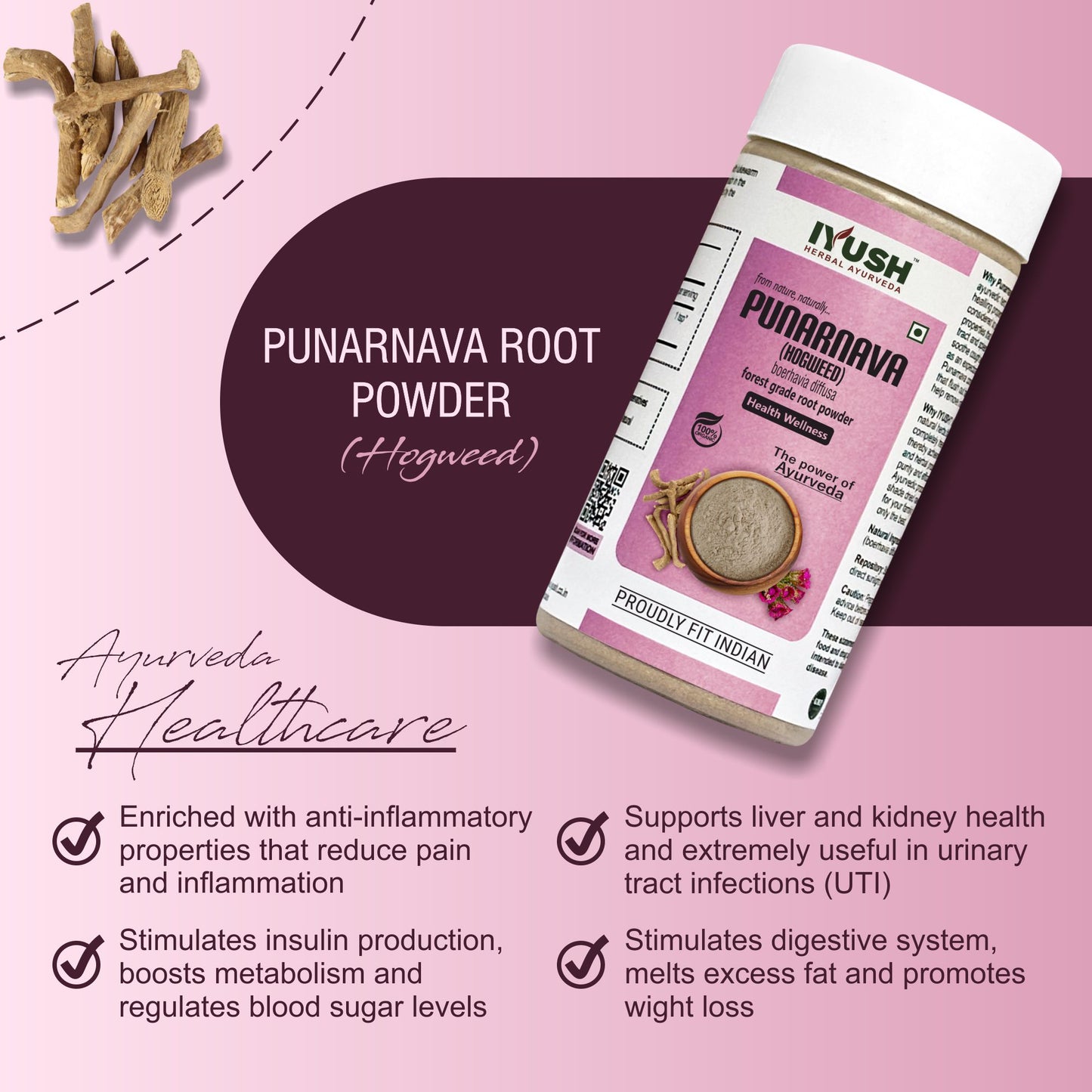 Pure Punarnava Root Powder