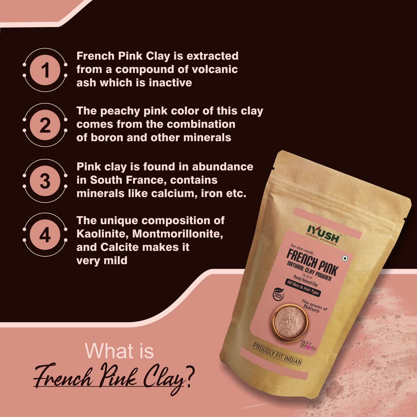 100% Pure French Pink Clay Powder