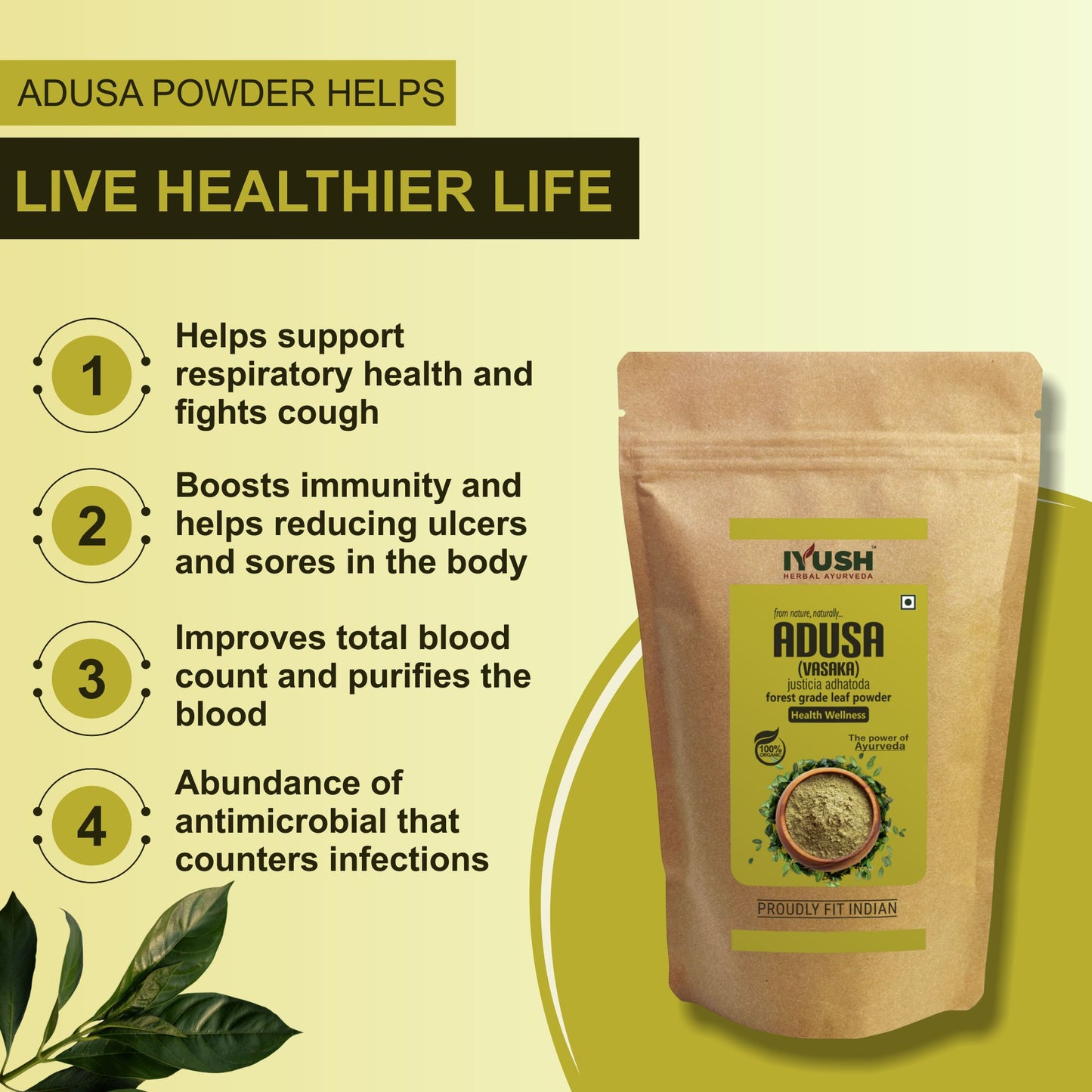 Pure Adusa Leaf Powder