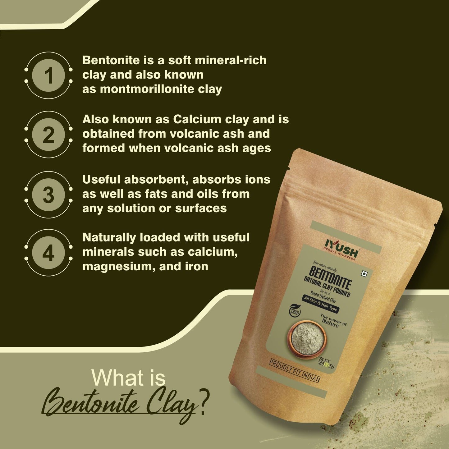 100% Pure Bentonite Clay Powder