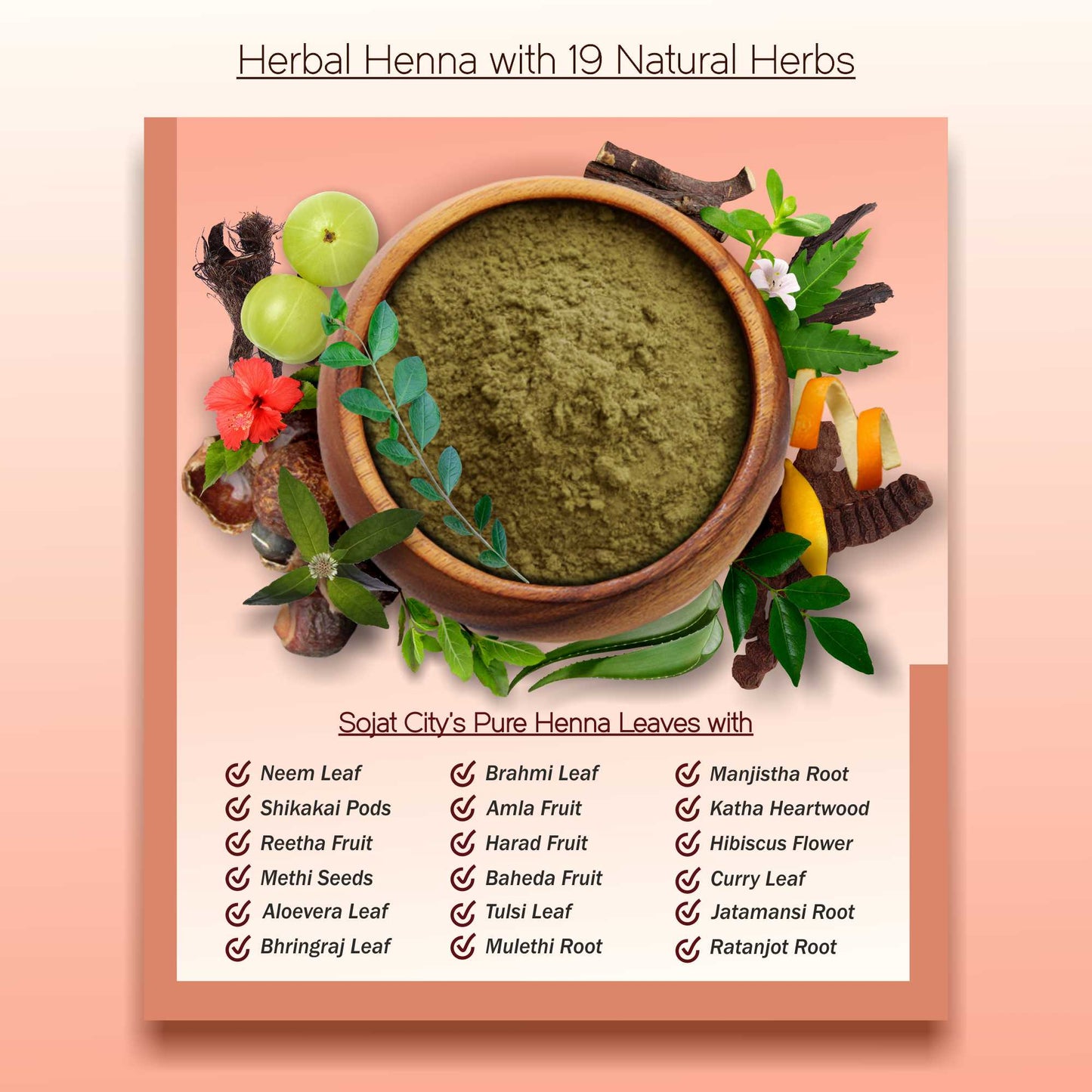 Herbal Henna, Katha and Manjistha Powder for Holistic Hair Wellness – Pack of 3, 100gm Each