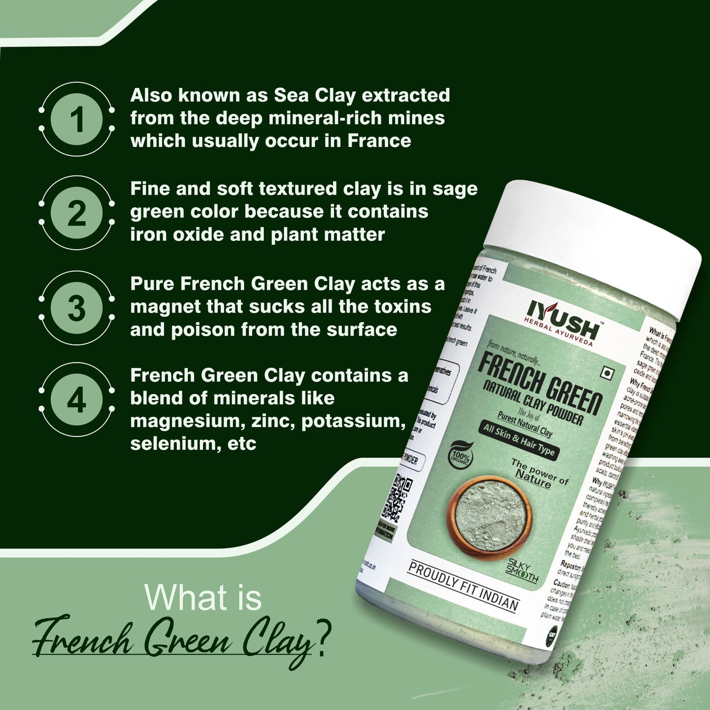 100% Pure  French Green Clay Powder