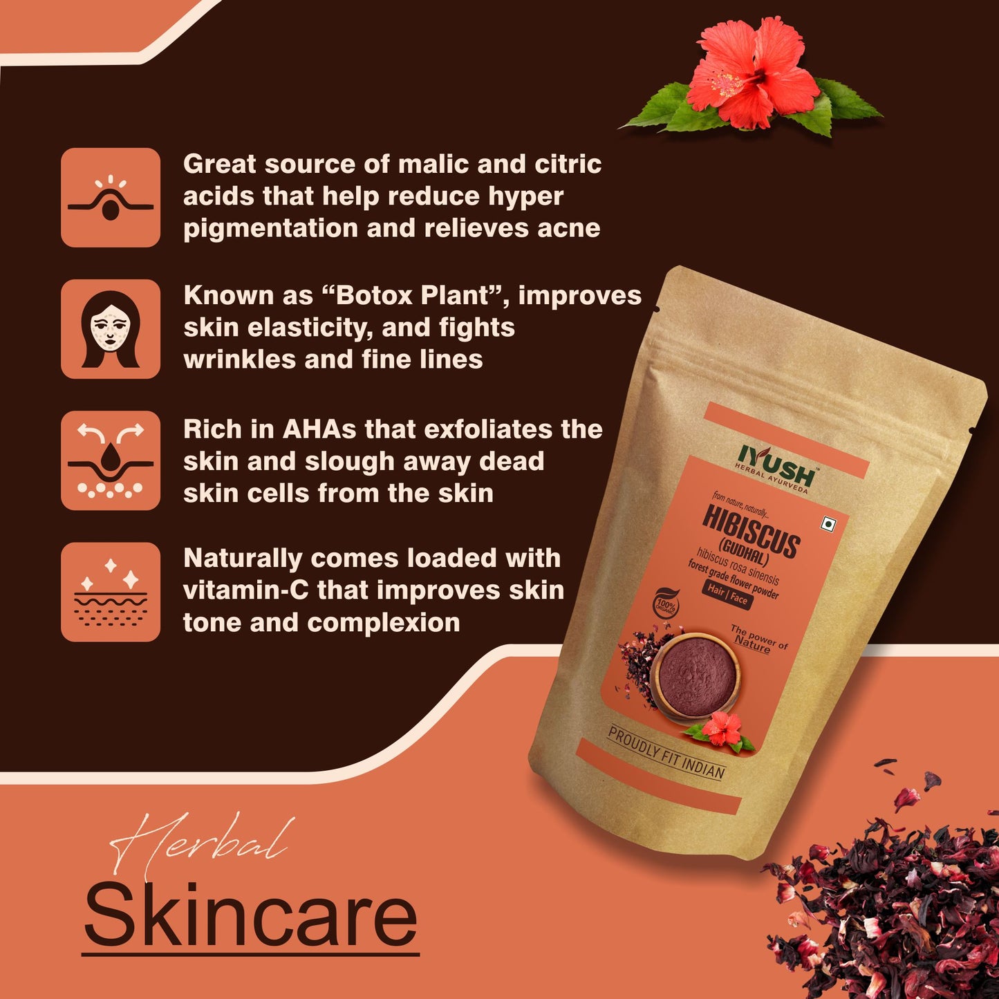 Pure Hibiscus Flower Powder