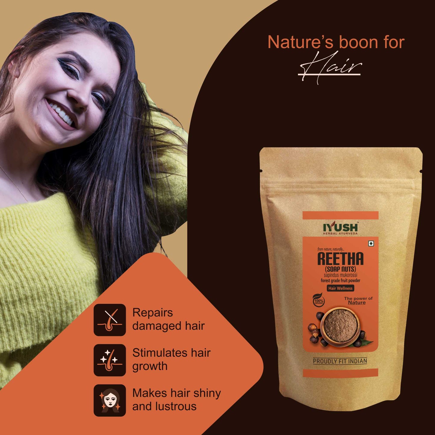 Pure Reetha Fruit Powder