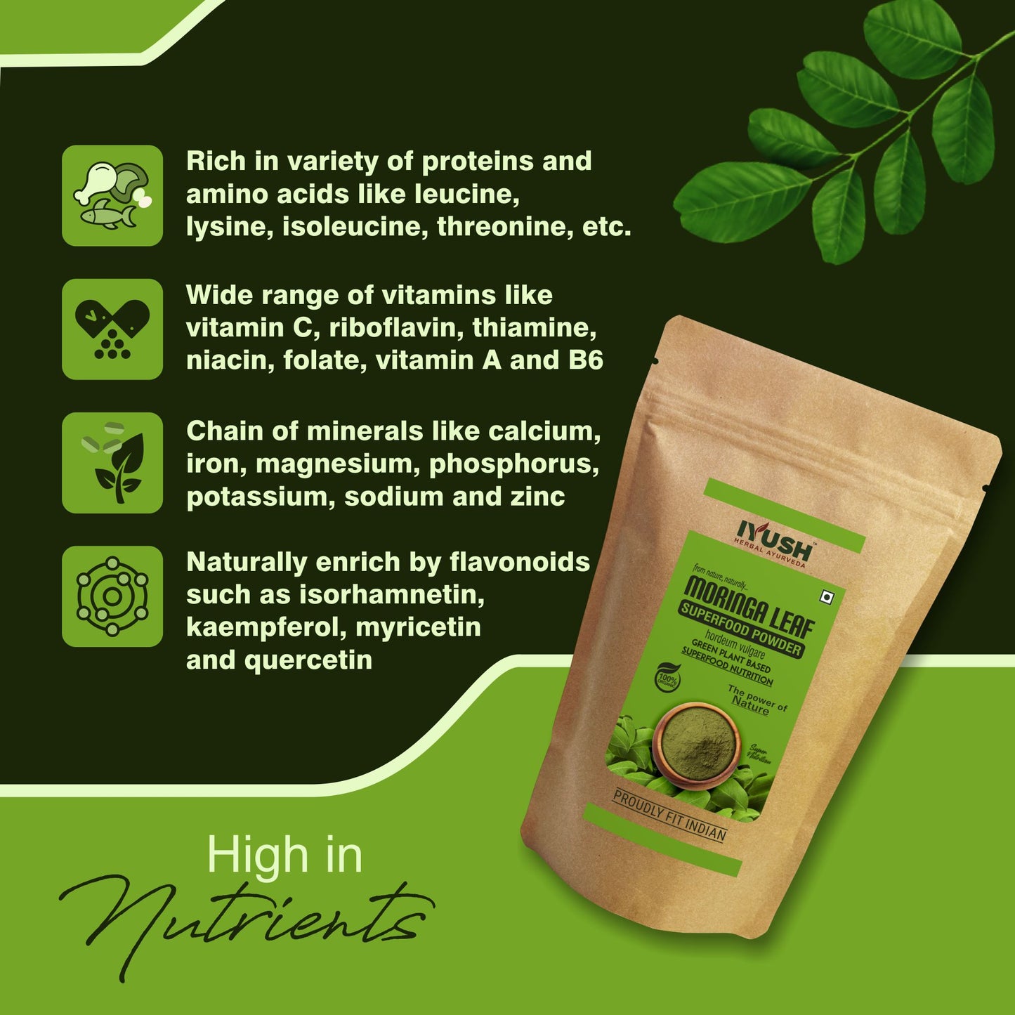 Premium Moringa Leaf Superfood Powder