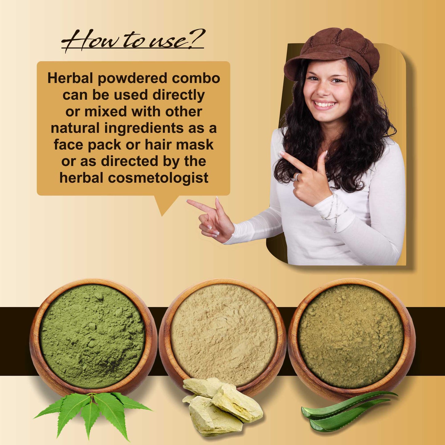 Premium Aloevera, Neem Leaf and Multani Mitti Powder for Holistic Skin and Hair Wellness – Pack of 3, 100gm X 2 and 150gm