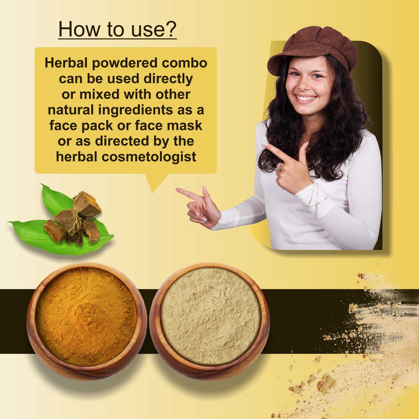 Premium Kasturi Haldi and Multani Mitti Powder for Holistic Hair and Skin Wellness – Pack of 2, 100gm + 150gm