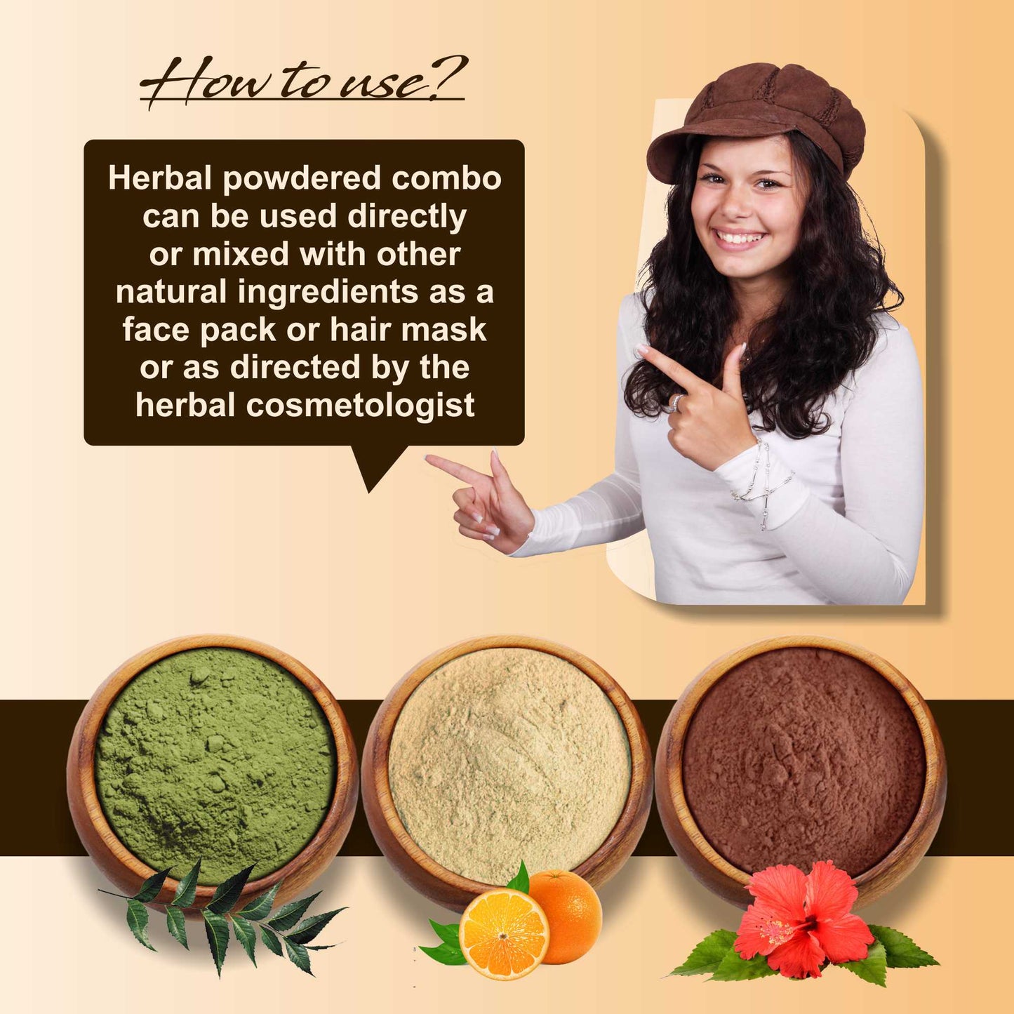 Premium Hibiscus Flower, Neem Leaf and Orange Peel Powder for Holistic Skin and Hair Wellness – Pack of 3, 100gm Each