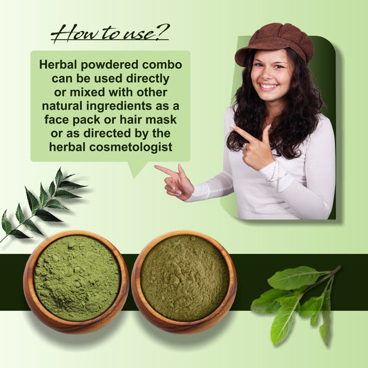 Premium Tulsi and Neem Leaf Powder for Holistic Skin and Hair Wellness – Pack of 2, 100gm Each