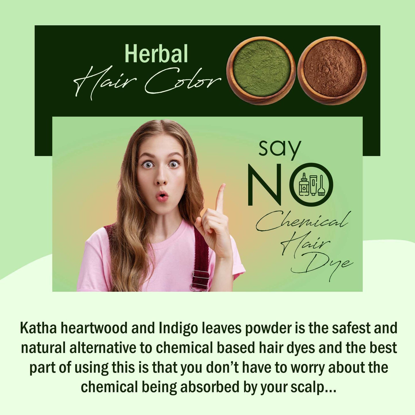 Premium Indigo Leaves with Katha Powder for Holistic Hair Wellness – Pack of 2, 100gm Each