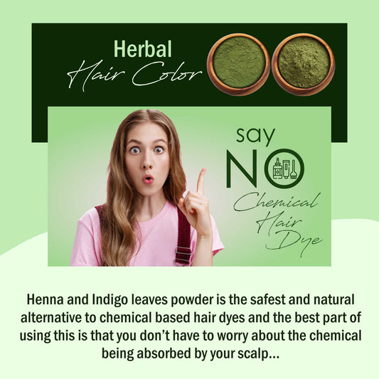 Sojat City’s Pure Henna Leaf and Indigo Leaf Powder for Holistic Hair Wellness – Pack of 2, 100gm Each