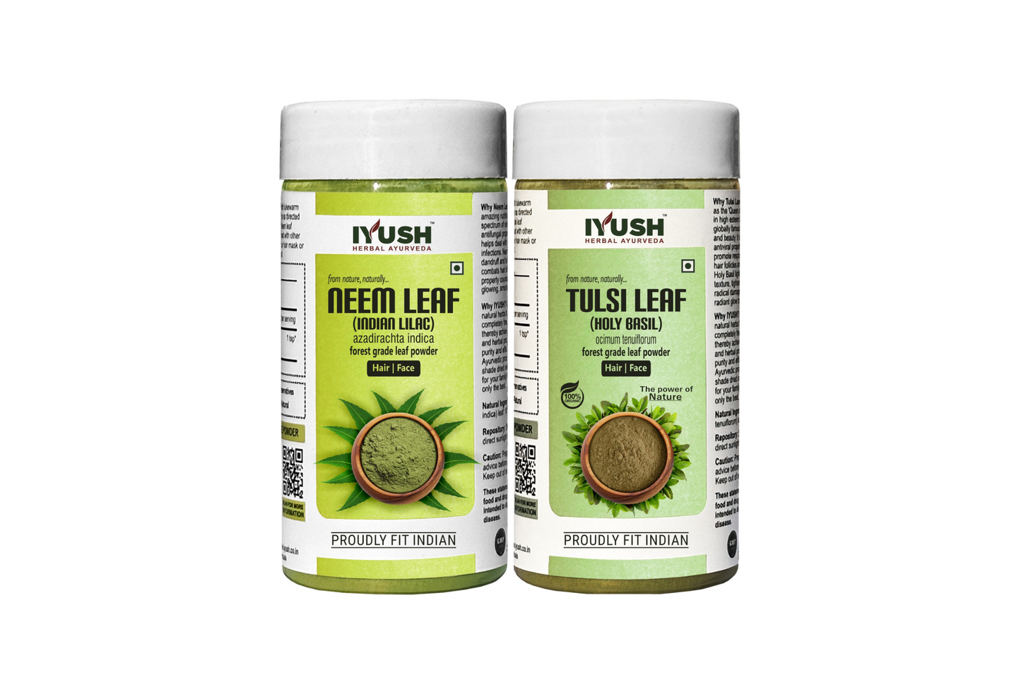 Premium Tulsi and Neem Leaf Powder for Holistic Skin and Hair Wellness – Pack of 2, 100gm Each